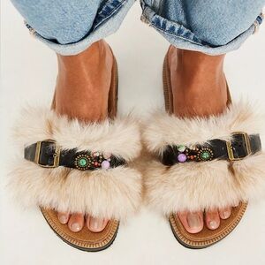 Frankie Faux Fur Slide Sandals